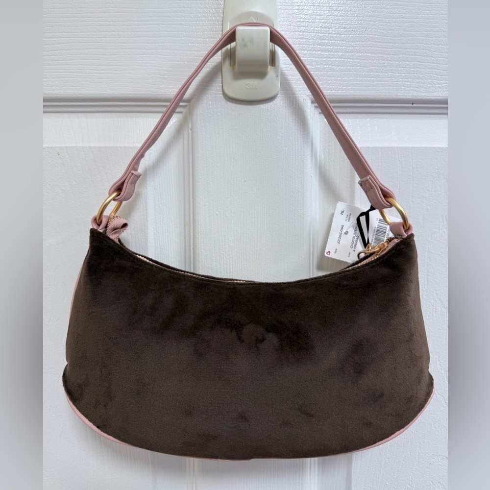 NWT Juicy Couture Retro Vibe Shoulder Bag in Chocolate/Dusty Blush (Pink/Brown) - Picture 4 of 4
